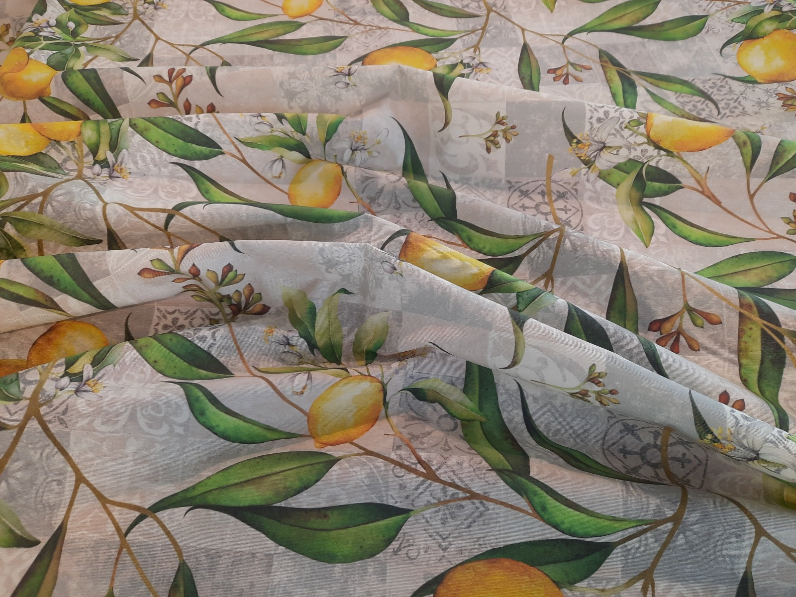 Tissu pour nappe - Citrons *À partir de 50 cm