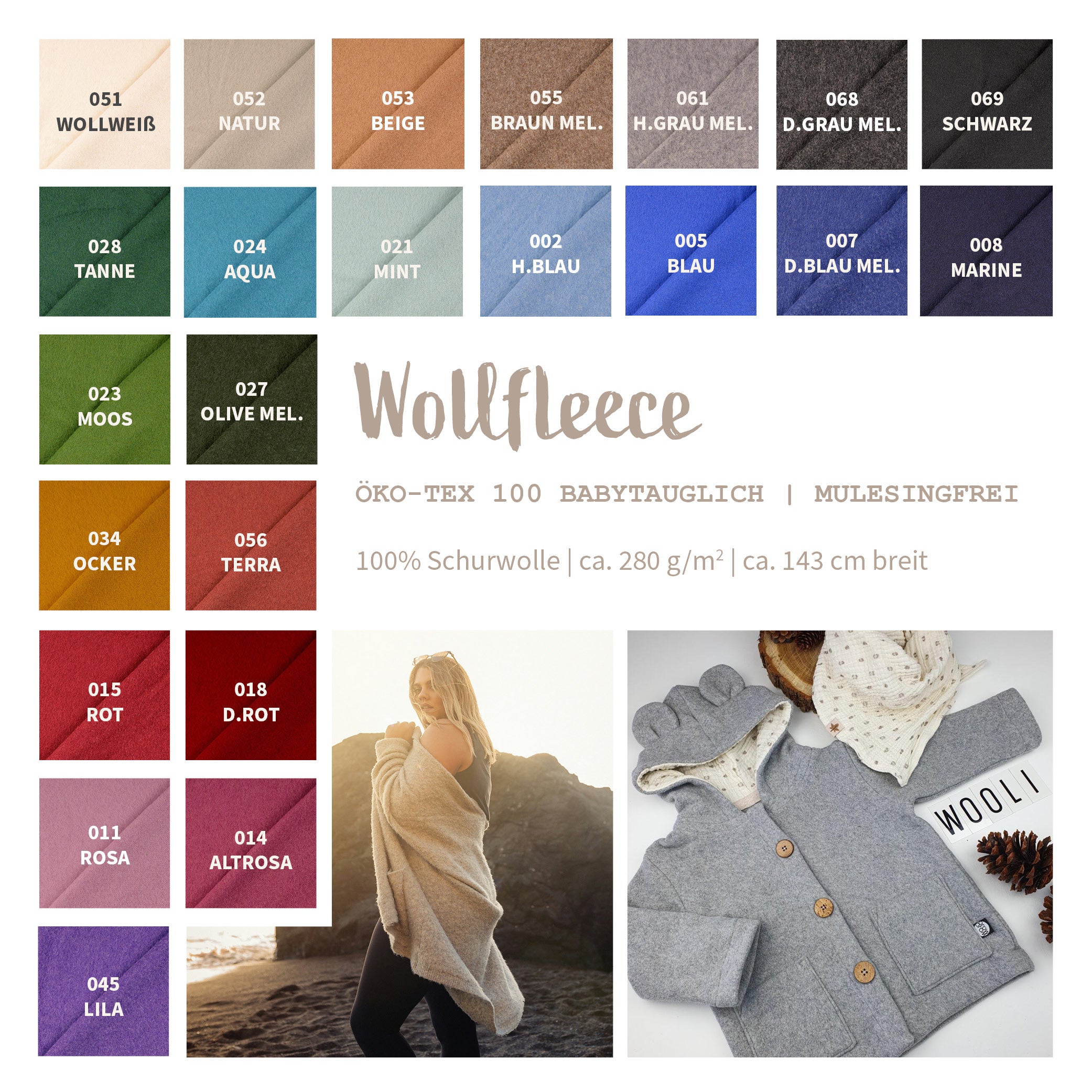 Wollfleece *Ab 50cm