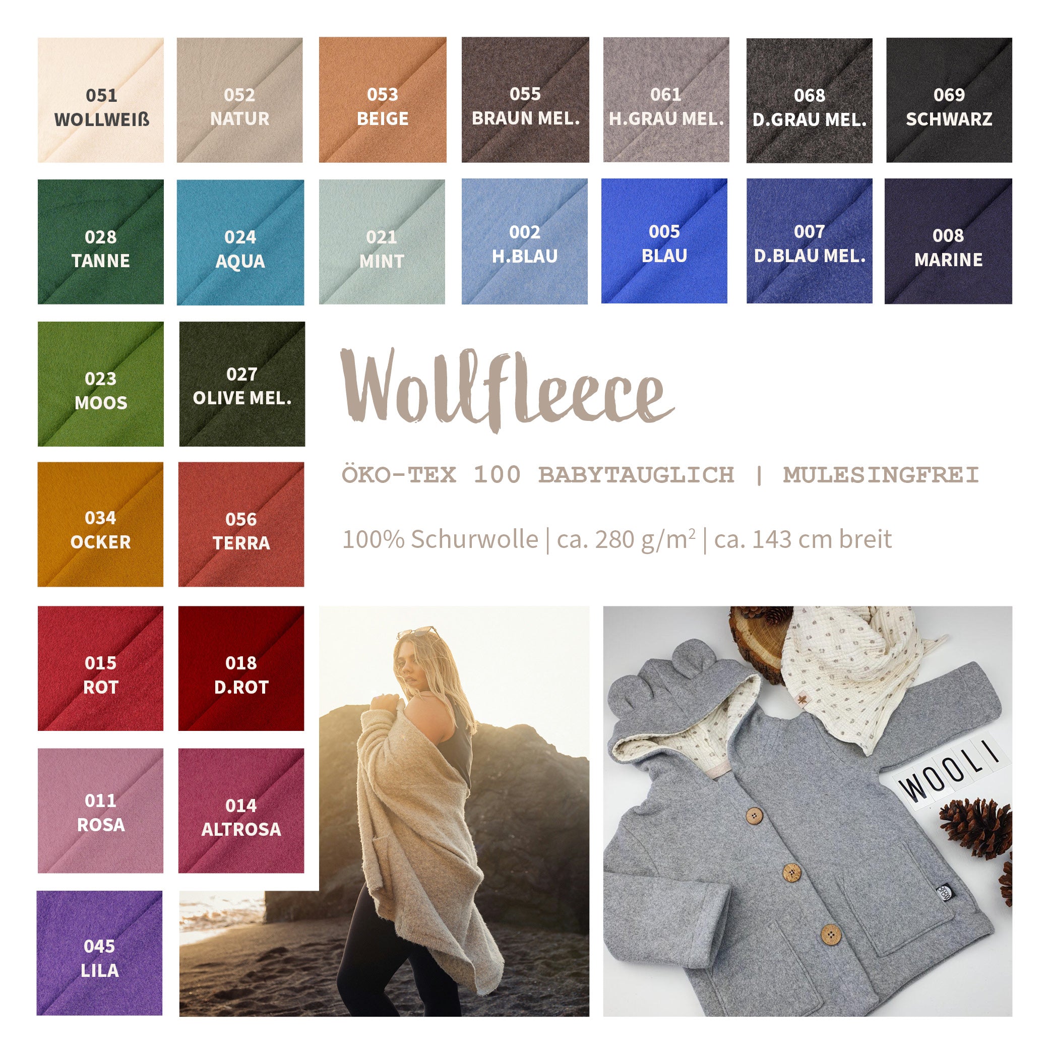 Wollfleece *Ab 50cm