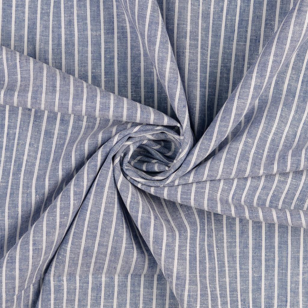 Kaufen 006-jeansblau Halbleinen gemustert Streifen * Ab 50 cm