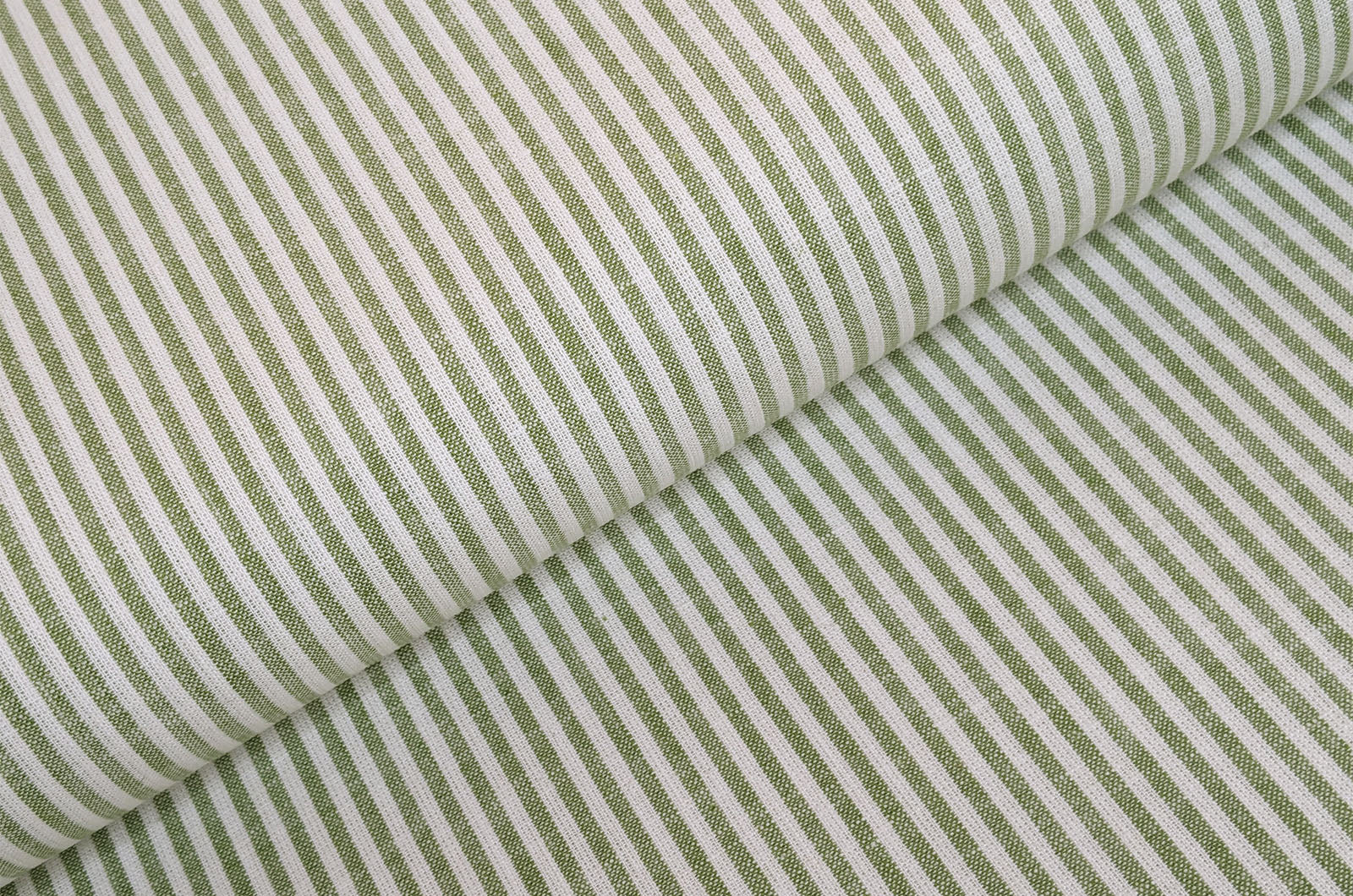 Buy 023-may-green Half linen stripes * From 50 cm