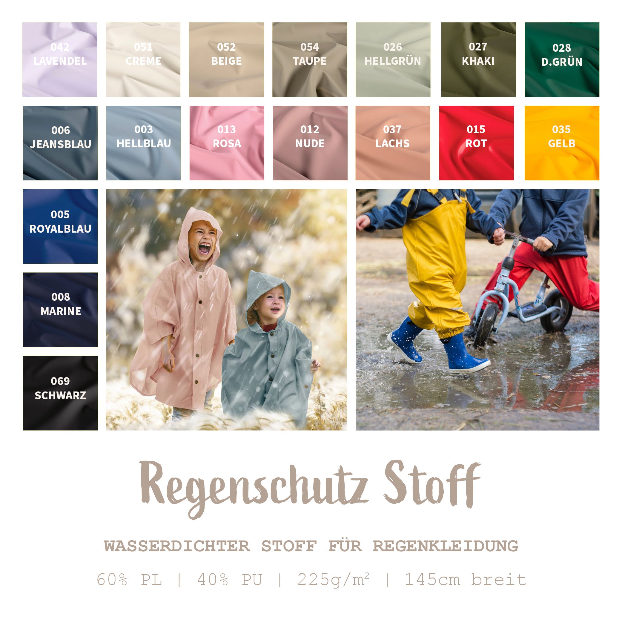 Regenstoff wasserdicht *Ab 50cm