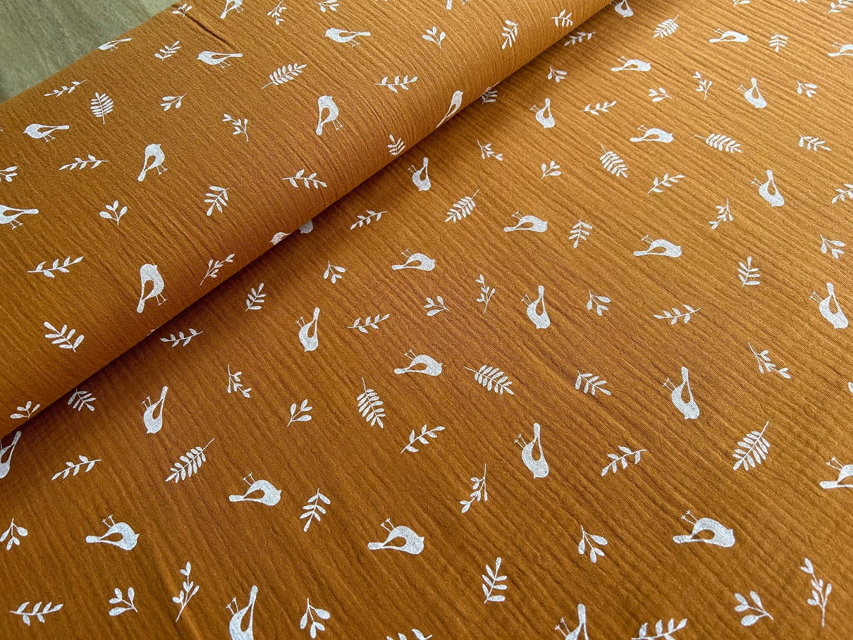 Muslin printed birds *From 25cm