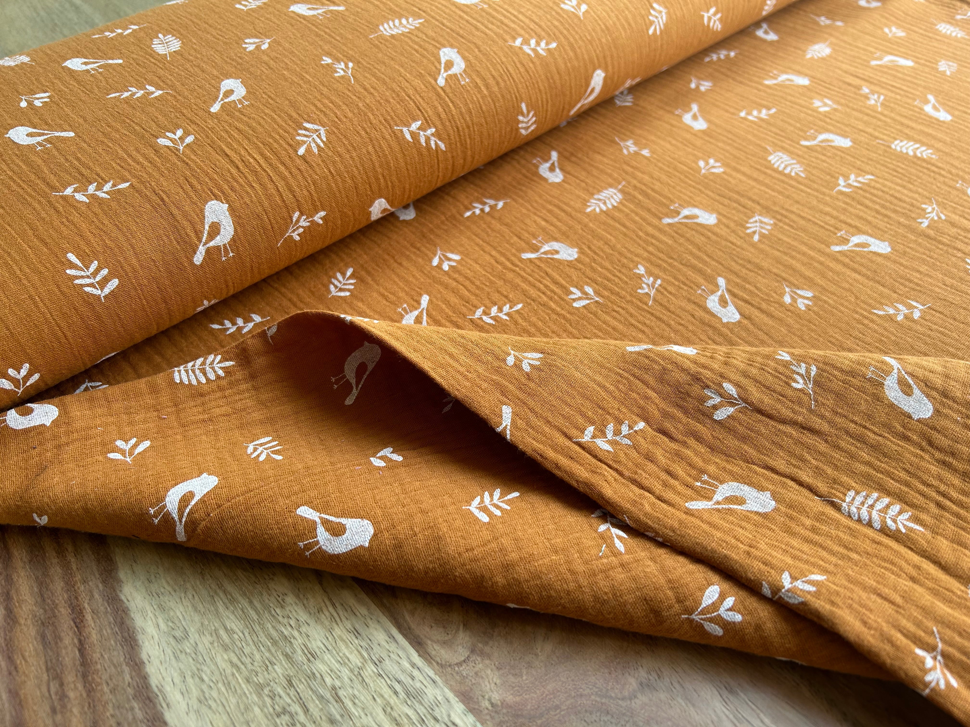 Muslin printed birds *From 25cm